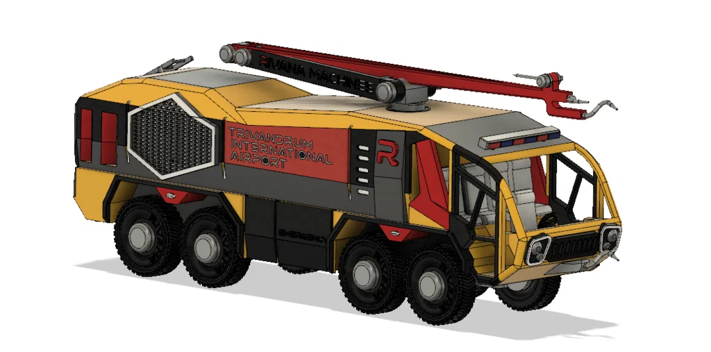 Xe cứu hỏa sân bay màu vàng 8x8 (Engine) có chuyển động - Image 4