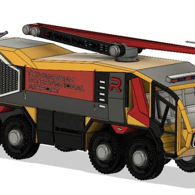 Xe cứu hỏa sân bay màu vàng 8x8 (Engine) có chuyển động