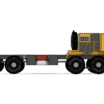 Khung gầm xe tải quân sự màu vàng (Yellow Military Truck Chassis)