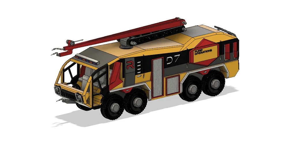 Xe cứu hỏa sân bay màu vàng 8x8 (Engine) có chuyển động - Image 5