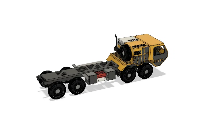 Khung gầm xe tải quân sự màu vàng (Yellow Military Truck Chassis) - Image 5