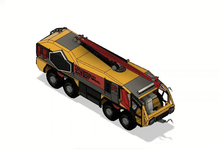 Xe cứu hỏa sân bay màu vàng 8x8 (Engine) có chuyển động - Image 6