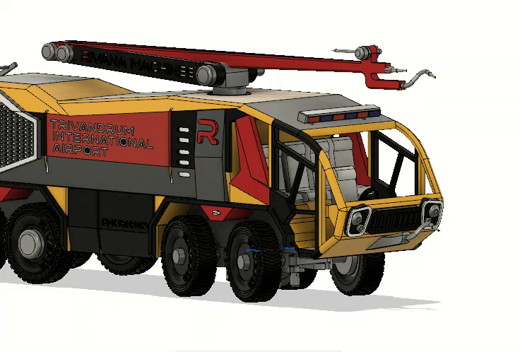 Xe cứu hỏa sân bay màu vàng 8x8 (Engine) có chuyển động - Image 7