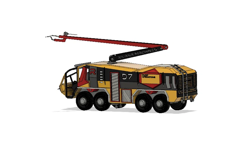 Xe cứu hỏa sân bay màu vàng 8x8 (Engine) có chuyển động - Image 8