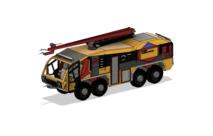 Xe cứu hỏa sân bay màu vàng 8x8 (Engine) có chuyển động - Image 9