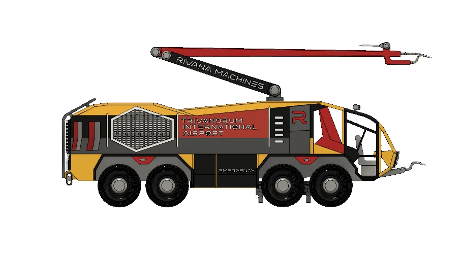 Xe cứu hỏa sân bay màu vàng 8x8 (Engine) có chuyển động - Image 10