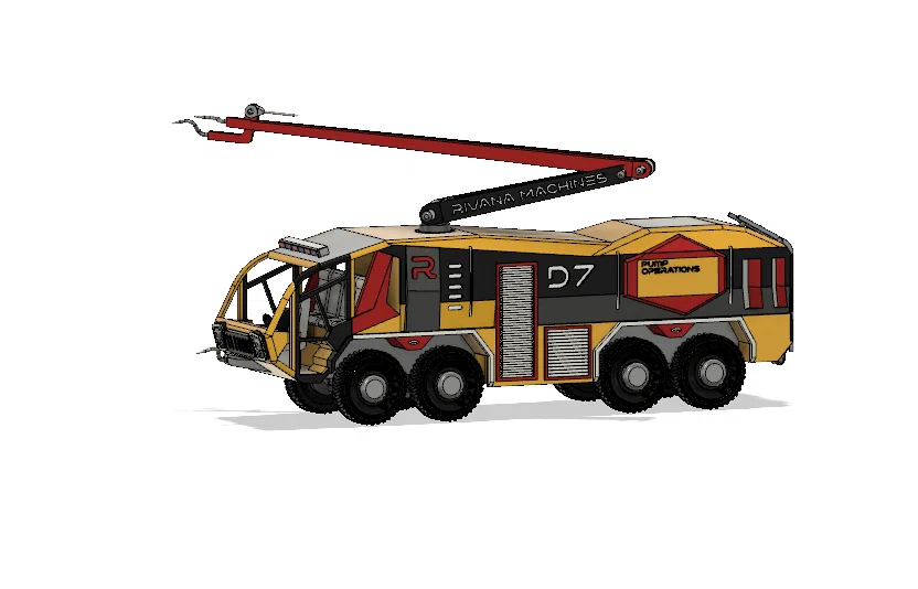 Xe cứu hỏa sân bay màu vàng 8x8 (Engine) có chuyển động - Image 11
