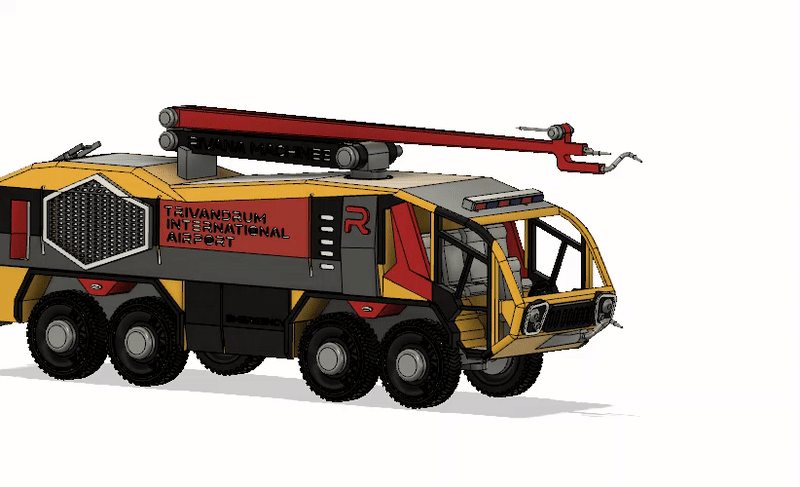 Xe cứu hỏa sân bay màu vàng 8x8 (Engine) có chuyển động - Image 12