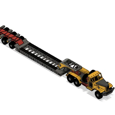 Rơ-moóc Lowboy xe tải Yellow Zil (Yellow Zil Truck Lowboy Trailer)