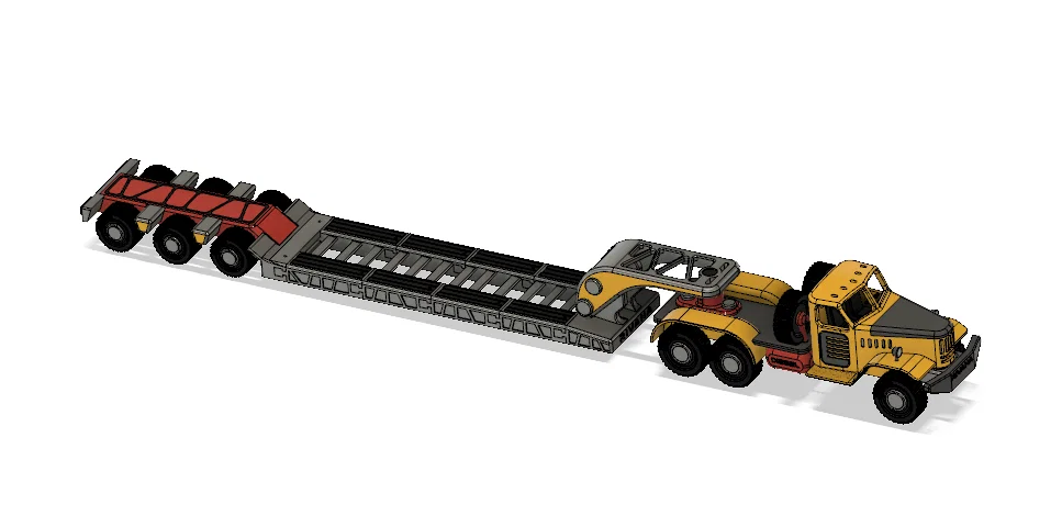 Rơ-moóc Lowboy xe tải Yellow Zil (Yellow Zil Truck Lowboy Trailer) - Image 3