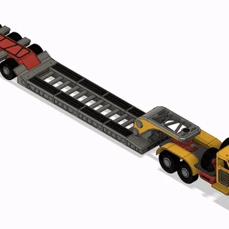 Rơ-moóc Lowboy xe tải Yellow Zil (Yellow Zil Truck Lowboy Trailer)