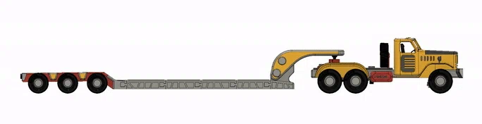 Rơ-moóc Lowboy xe tải Yellow Zil (Yellow Zil Truck Lowboy Trailer) - Image 6