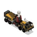 Xe tải quân sự CRAM màu vàng có chuyển động - Thumbnail 2