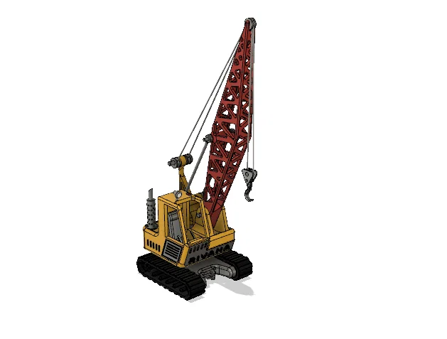 Cần cẩu xích màu vàng có chuyển động - Image 2