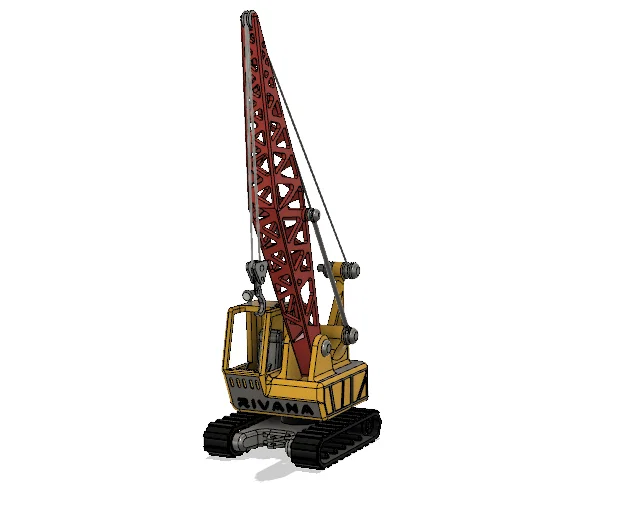 Cần cẩu xích màu vàng có chuyển động - Image 4
