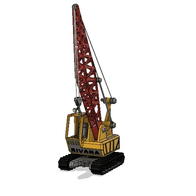 Cần cẩu xích màu vàng có chuyển động
