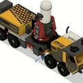 Xe tải quân sự CRAM màu vàng có chuyển động - Thumbnail 6
