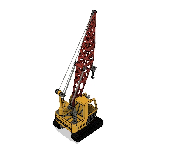 Cần cẩu xích màu vàng có chuyển động - Image 6