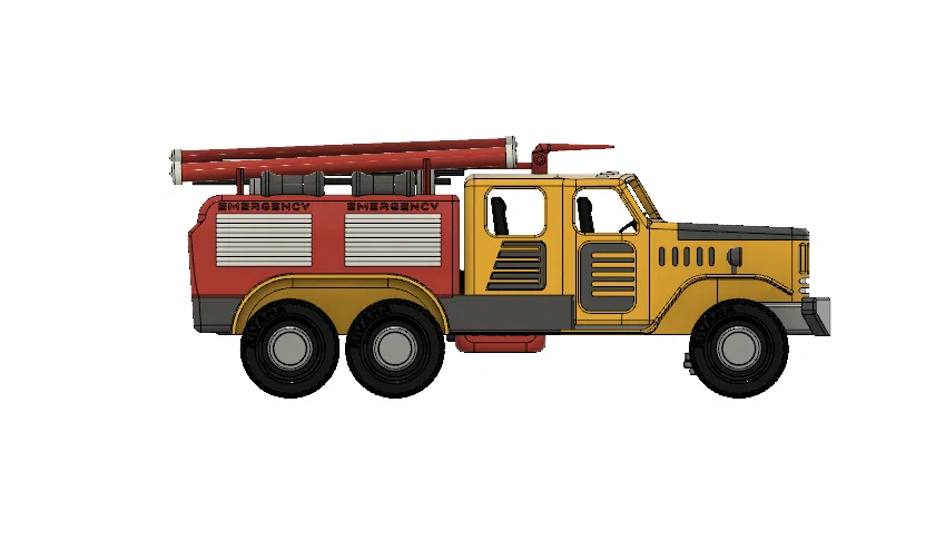 Xe cứu hỏa Yellow Zil màu vàng có chuyển động - Image 9