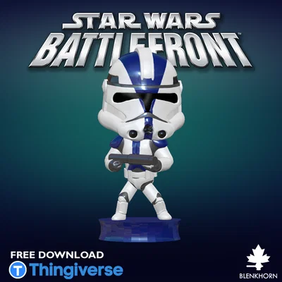 Mô hình 3D Clone Trooper phiên bản chibi từ Star Wars cực chất