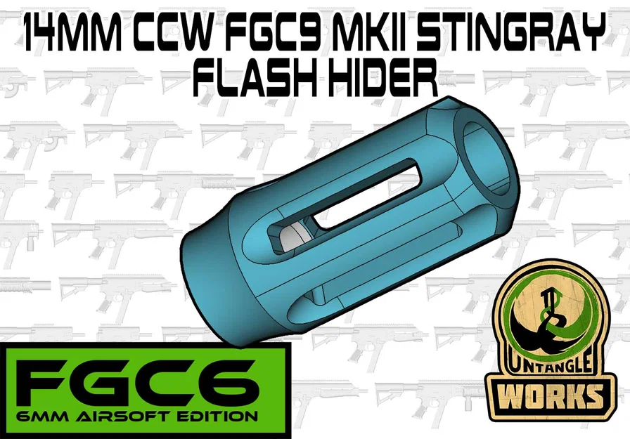 FGC-6: FGC-9 MKII Stingray flash hider 14mm CCW cho airsoft - Image 1