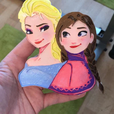 Magnet Elsa và Anna (Frozen) gắn tủ lạnh