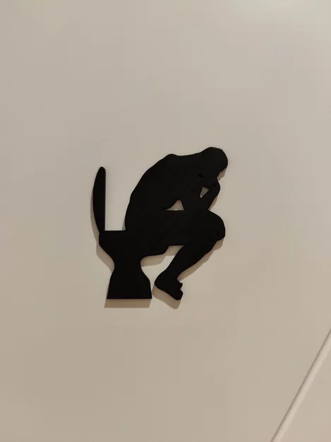 Bảng WC/Restroom/Toilet/Bathroom “The Thinker” của Rodin - Image 1