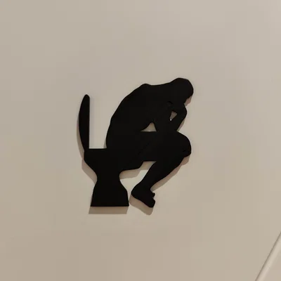 Bảng WC/Restroom/Toilet/Bathroom “The Thinker” của Rodin