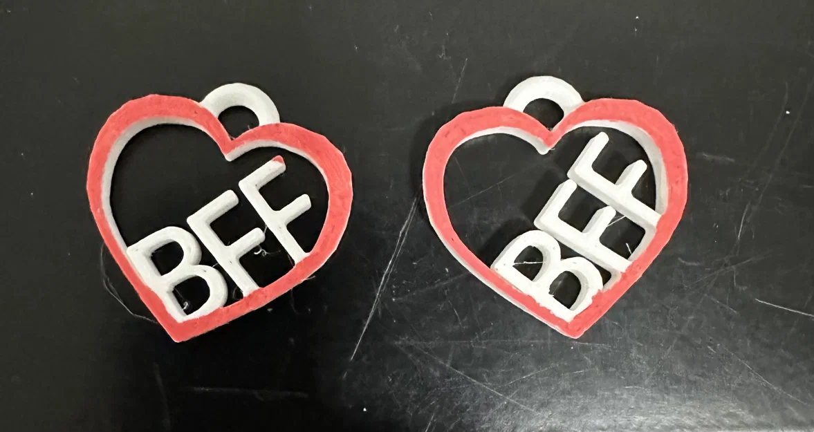 Bông tai trái tim BFF: Mẫu trang sức in 3D cho tình bạn thân - Image 1