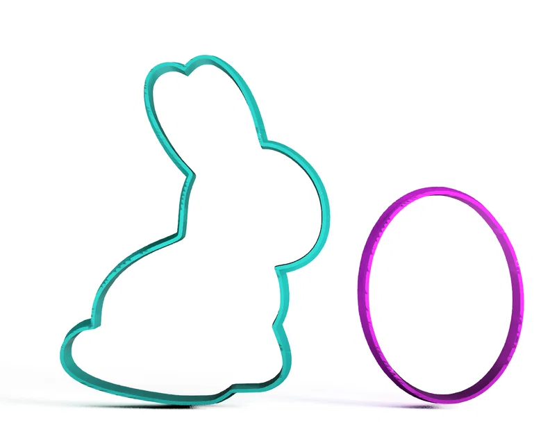 Khuôn cắt bánh quy Phục Sinh: Thỏ + Trứng (COOKIE CUTTERS EASTER BUNNY + EGG) - Image 1