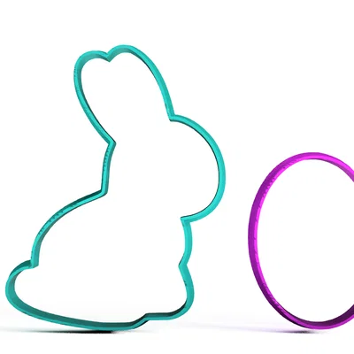 Khuôn cắt bánh quy Phục Sinh: Thỏ + Trứng (COOKIE CUTTERS EASTER BUNNY + EGG)