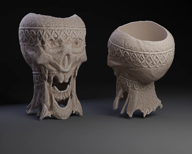 Mẫu in 3D ly đầu lâu tan chảy (Melting Skull Goblet) độc đáo - Image 1
