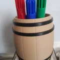 Giá cắm bút thùng gỗ (Holzfass Stiftehalter) - Wood Barrel Pen Holder - Thumbnail 1