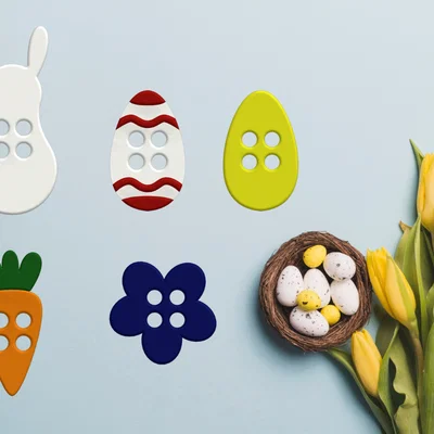 Bộ sưu tập nút áo 3D chủ đề Phục sinh và Mùa xuân độc đáo