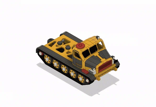 Khung gầm máy kéo pháo màu vàng (Yellow Artillery Tractor Chassis) - Image 3
