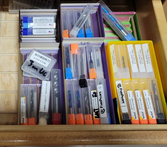 Gridfinity CNC Bit Holders – Khay giữ hộp mũi CNC chuẩn Gridfinity - Image 1