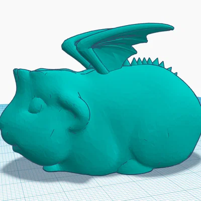 Mô hình in 3D Chuột lang Rồng (Guinea Pig - Dragon) dễ thương
