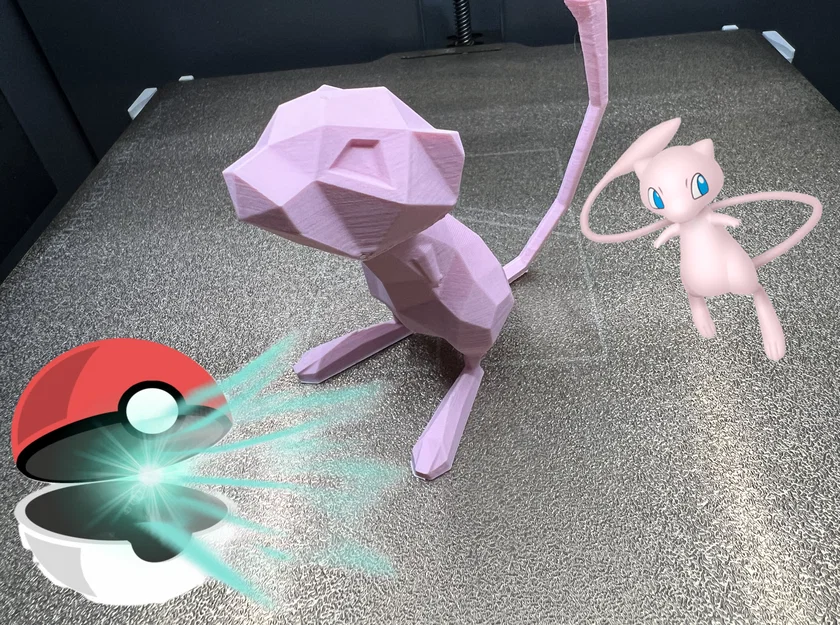 Mô hình Mew Pokemon phong cách Low Poly độc đáo cho máy in 3D - Image 1