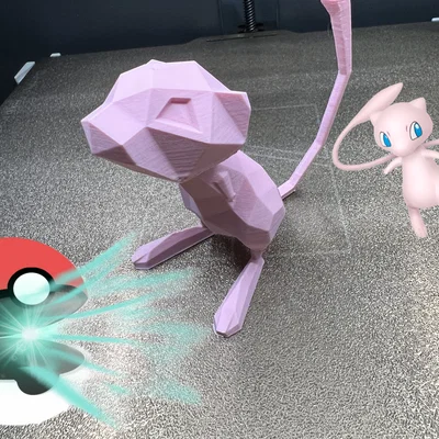 Mô hình Mew Pokemon phong cách Low Poly độc đáo cho máy in 3D