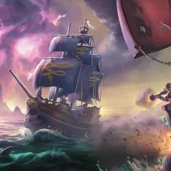 Mô hình đầu lâu Sea of Thieves trang trí bàn làm việc cực chất