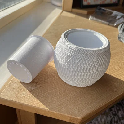 Chậu trồng cây 3D hai lớp thiết kế đan lưới độc đáo