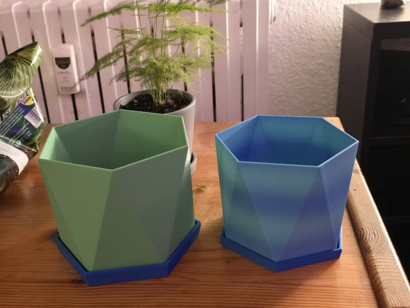 Chậu cây 3D hình lục giác hiện đại (Flowerpot) - Tự in tại nhà - Image 1