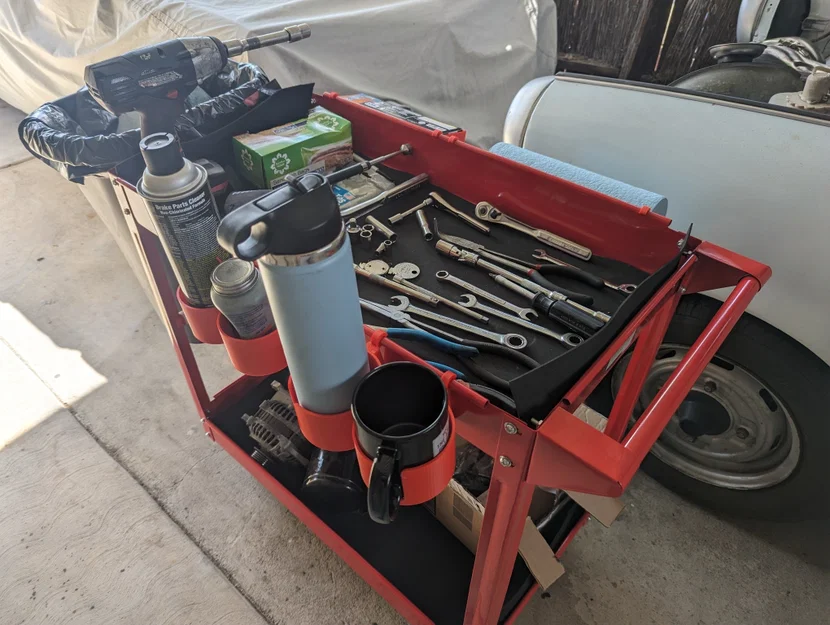 Phụ kiện xe đẩy dụng cụ Harbor Freight: găng tay, khăn giấy, thùng rác, ly/bình - Image 2