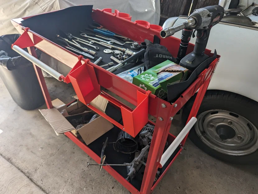 Phụ kiện xe đẩy dụng cụ Harbor Freight: găng tay, khăn giấy, thùng rác, ly/bình - Image 4