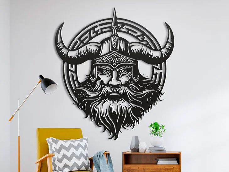 Mô hình treo tường chiến binh Viking (Severe) in 3D độc đáo - Image 1