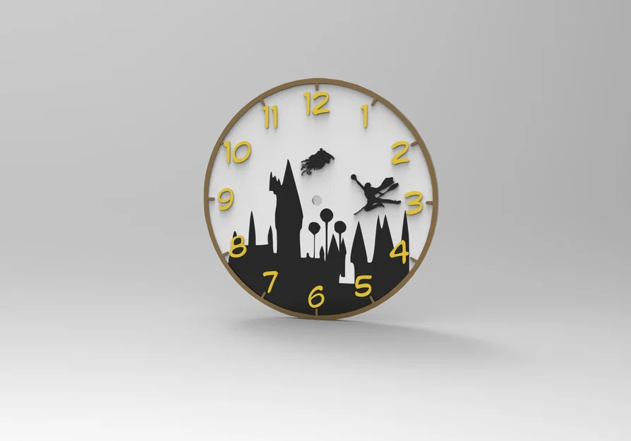 Mẫu in 3D đồng hồ treo tường chủ đề Harry Potter cực chất - Image 1