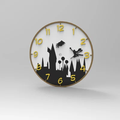 Mẫu in 3D đồng hồ treo tường chủ đề Harry Potter cực chất