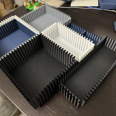 Khay lưu trữ module dạng Vase lồng khớp cho ngăn kéo Ikea Alex (1x3x3)