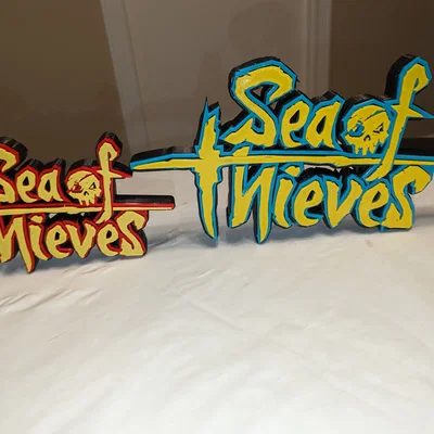 Mô hình logo Sea of Thieves dạng bảng/biển để bàn