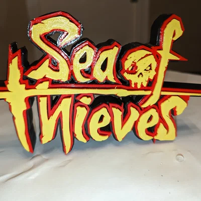 Mô hình logo Sea of Thieves dạng bảng/biển để bàn